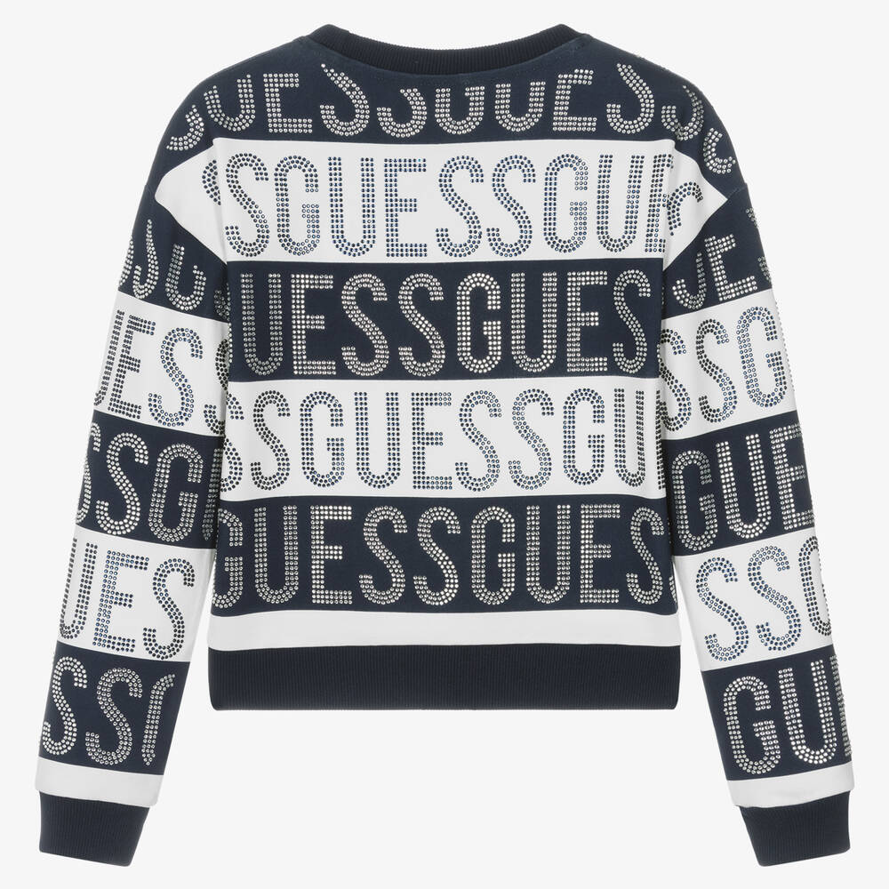 Guess-Teen Girls Blue & White Sweatshirt | Childrensalon Outlet