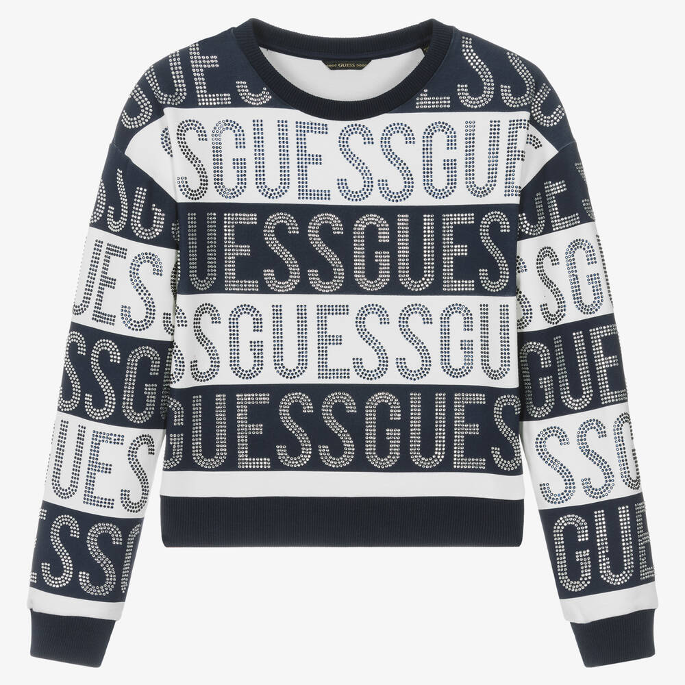 Guess - Teen Girls Blue & White Sweatshirt | Childrensalon