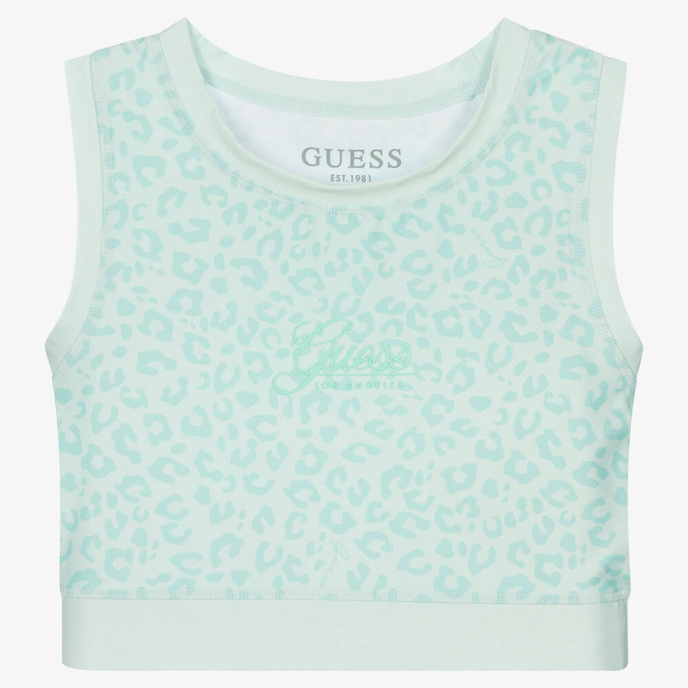 Guess-Teen Girls Green Cropped Top | Childrensalon Outlet