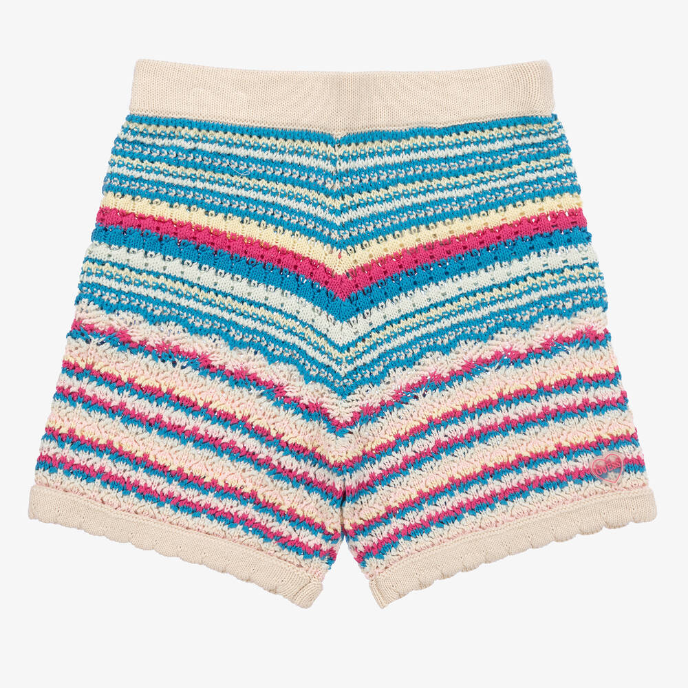 Guess-Кремовые хлопковые шорты кроше для девочек-подростков | Childrensalon Outlet