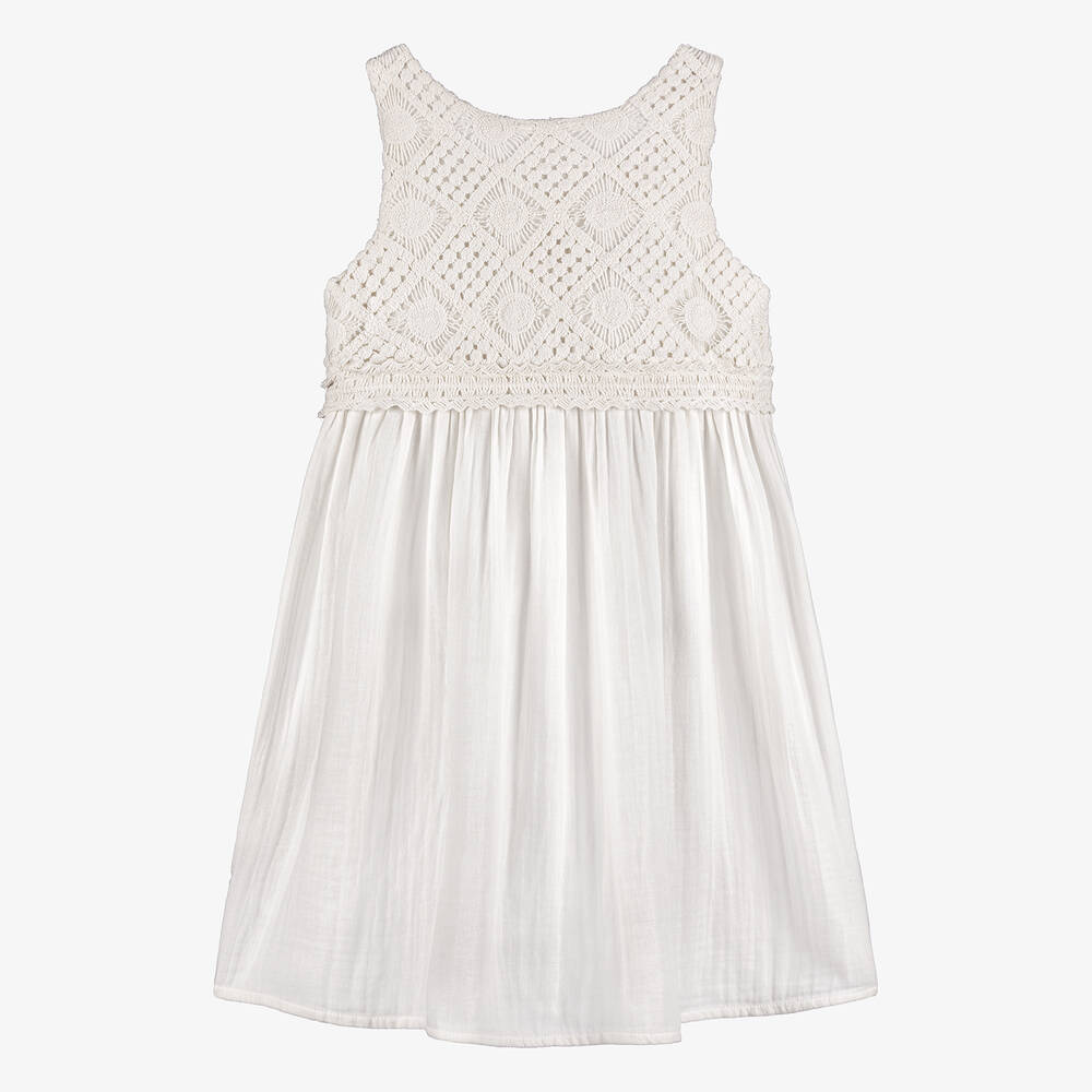 Guess-Teen Girls Ivory Crochet Dress | Childrensalon Outlet