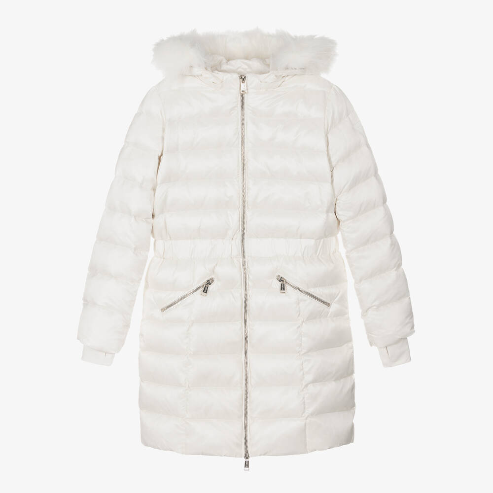 Guess - Teen Girls Ivory Down Padded Puffer Coat | Childrensalon