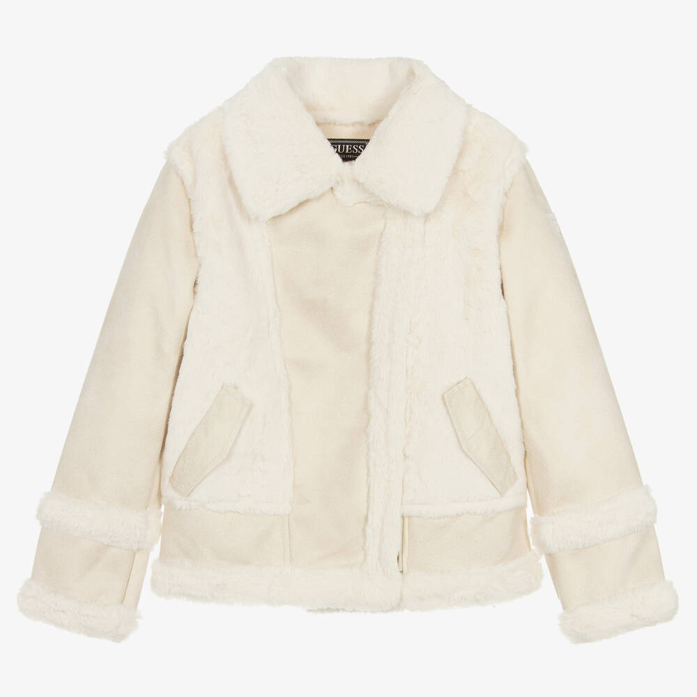 Guess - Teen Girls Ivory Faux Suede Jacket | Childrensalon