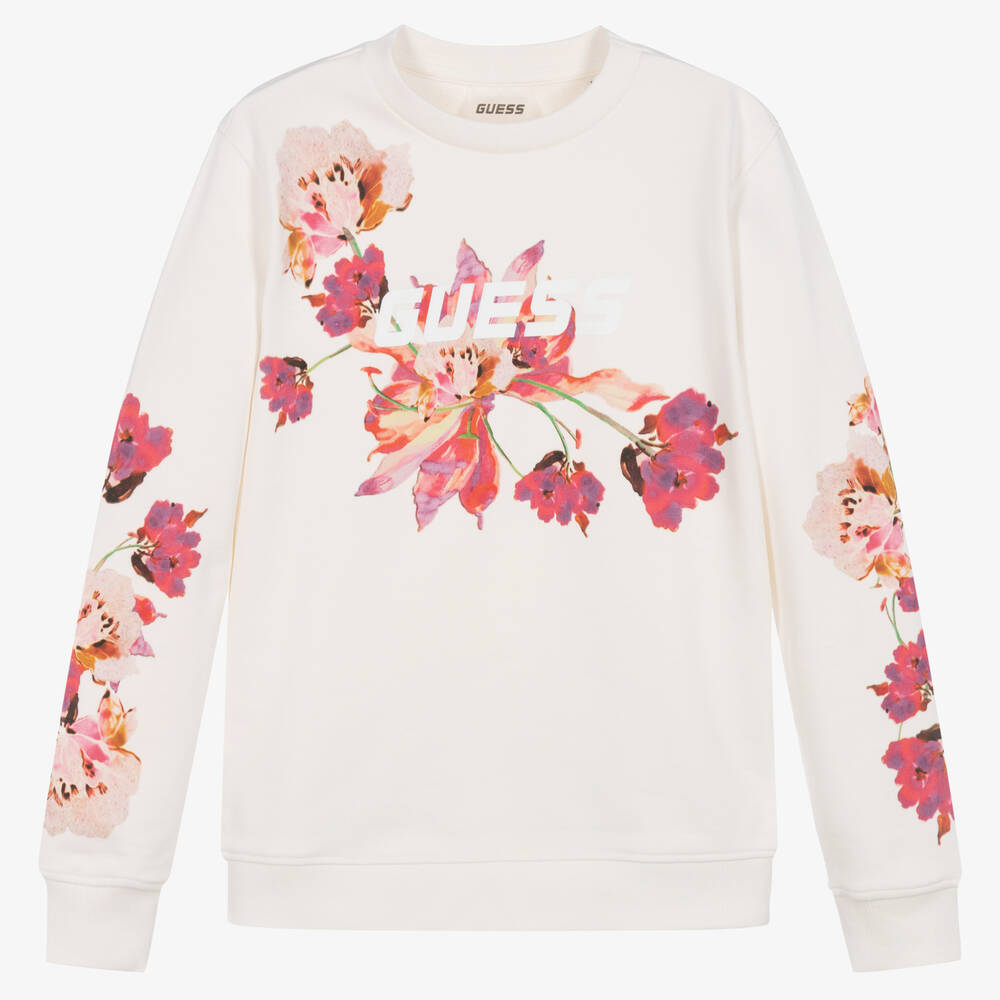 Pink top floral sweatshirt