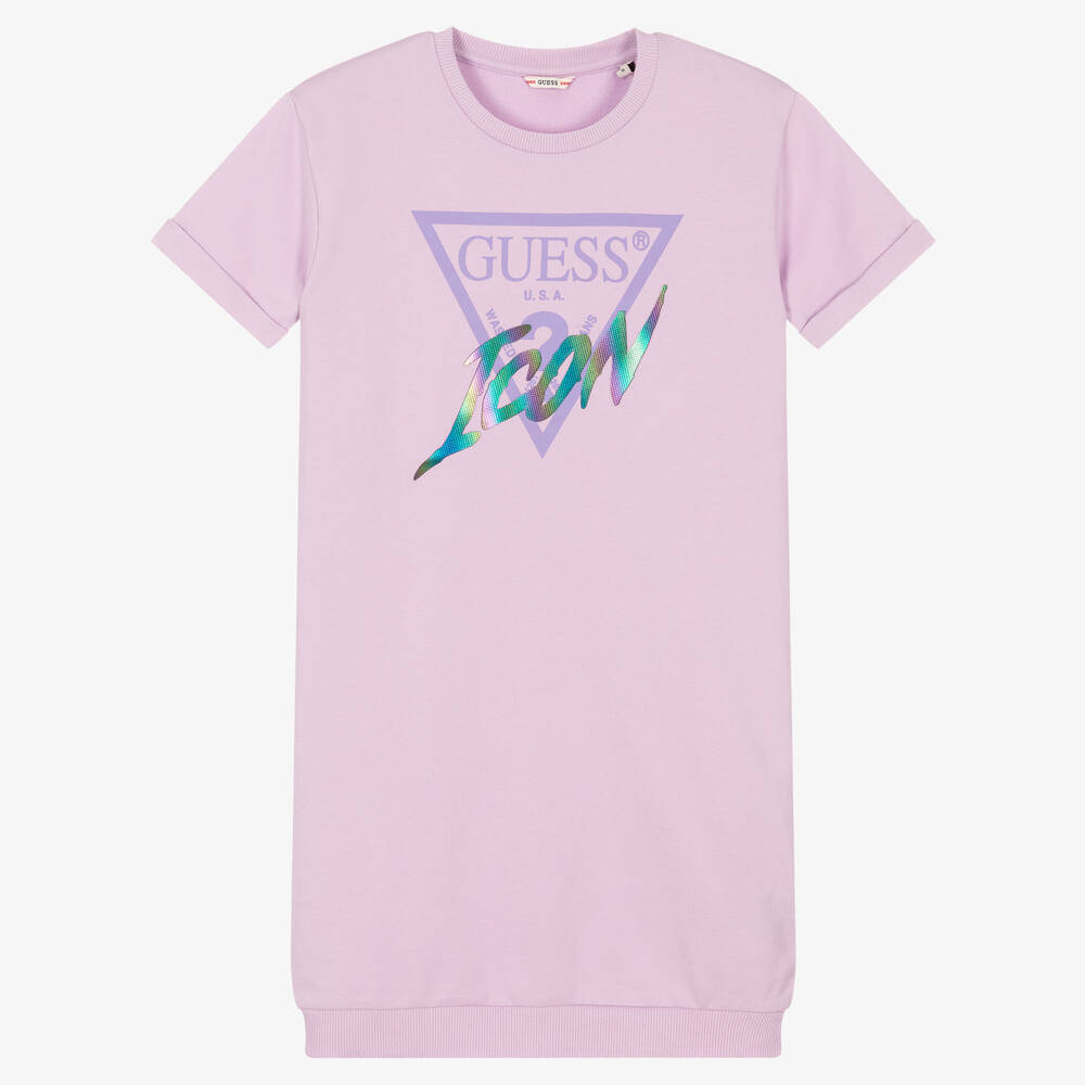 Guess - Teen Girls Lilac Purple Logo Dress | Childrensalon