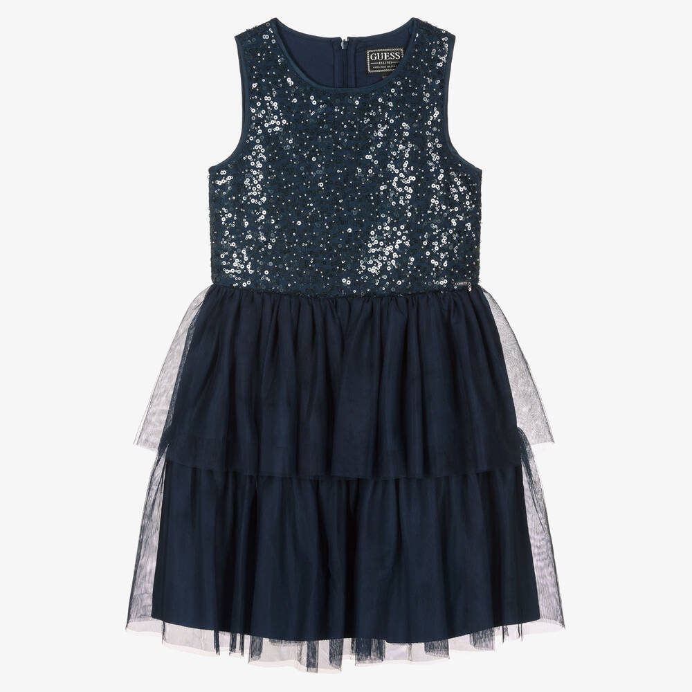 Guess - Teen Girls Navy Blue Sequin & Tulle Dress | Childrensalon
