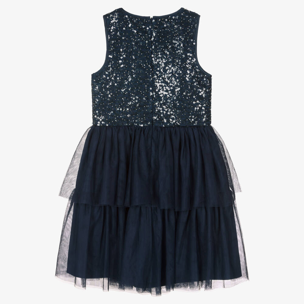 Girls navy sequin hotsell dress