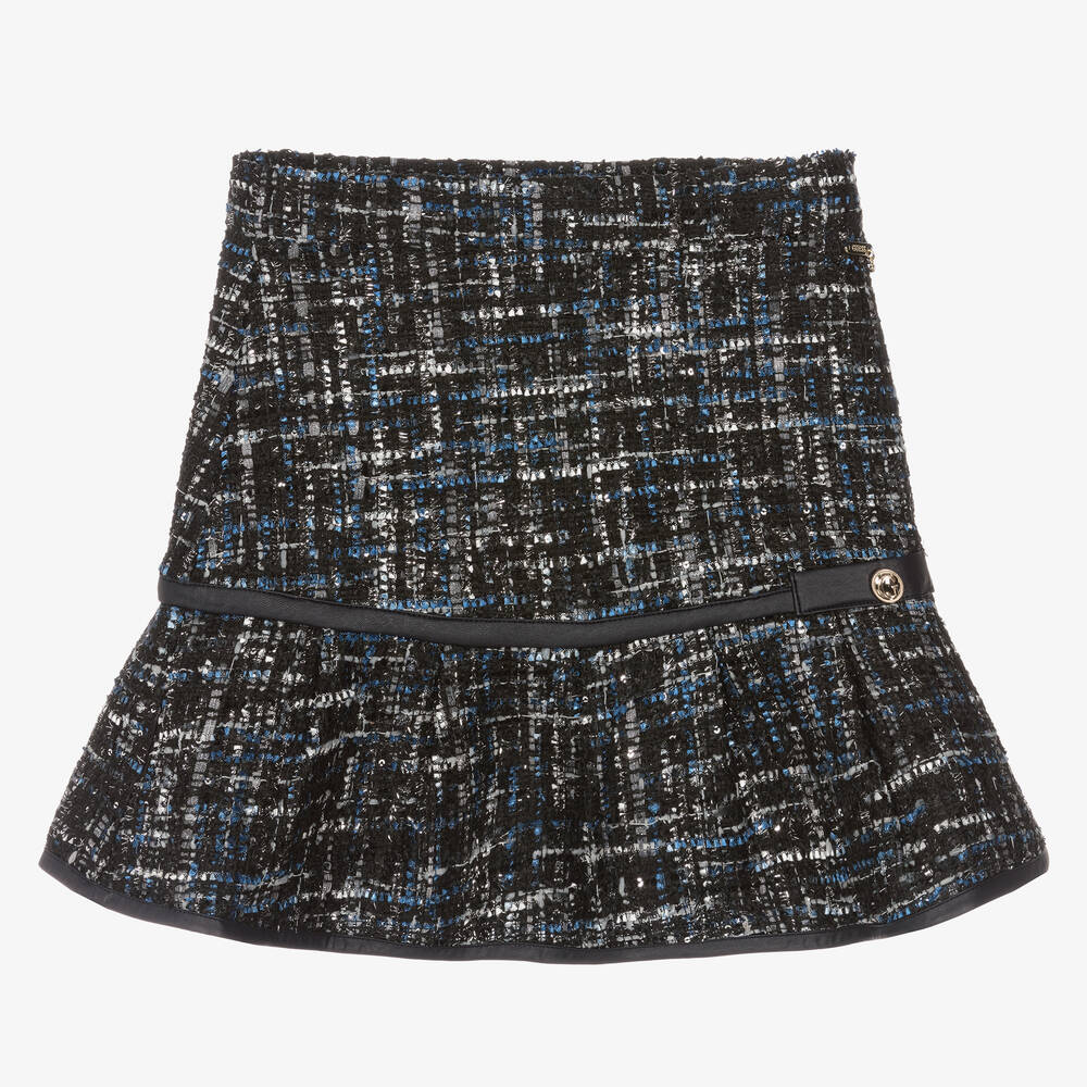 Guess Teen Girls Navy Blue Tweed Skirt Childrensalon Outlet