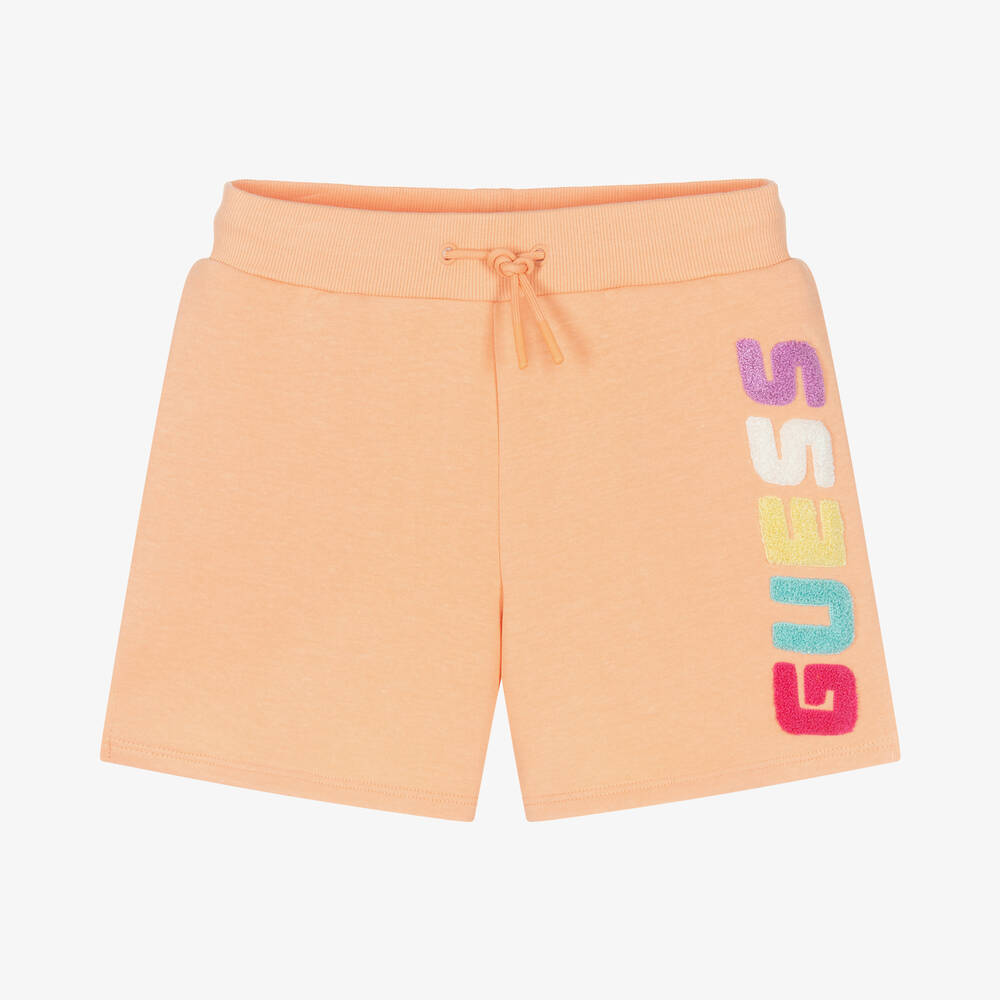 Guess - Teen Girls Pastel Orange Logo Shorts | Childrensalon