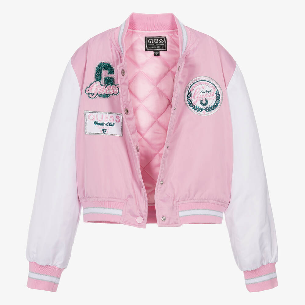 Guess Teen Girls Pink Bomber Jacket