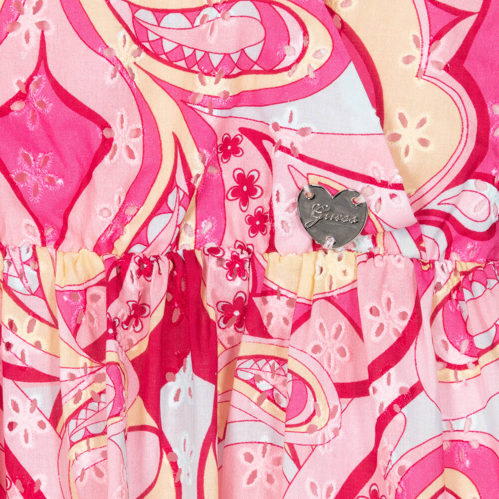Guess-Teen Girls Pink Cotton Paisley Dress | Childrensalon Outlet