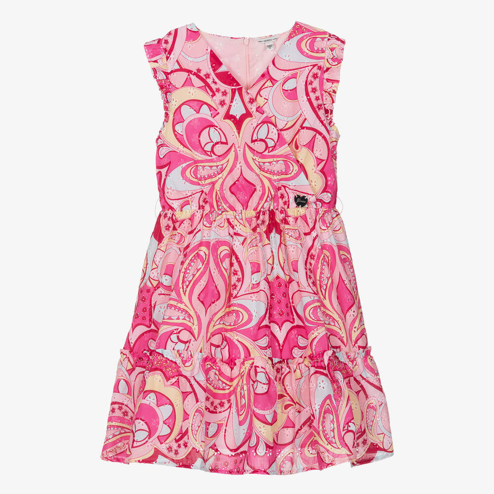 Guess-Teen Girls Pink Cotton Paisley Dress | Childrensalon Outlet