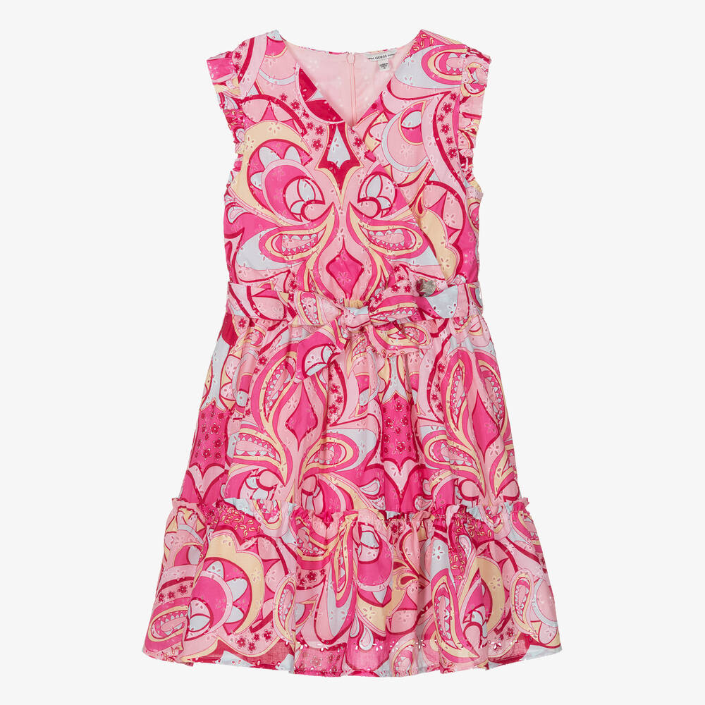 Guess-Teen Girls Pink Cotton Paisley Dress | Childrensalon Outlet