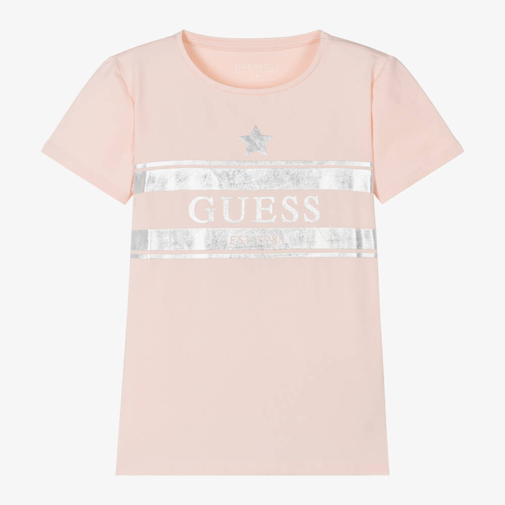 Guess-Teen Girls Pink Cotton Shirt | Childrensalon Outlet