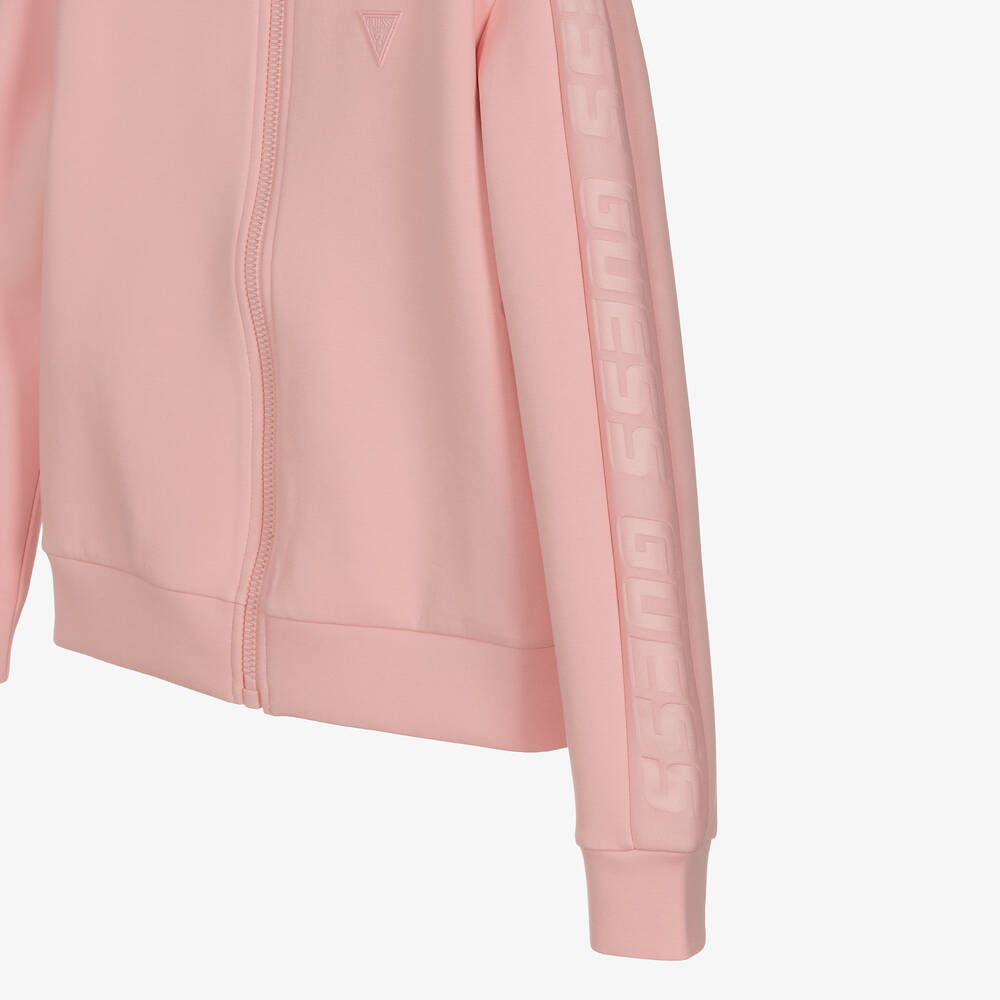 Velvet sweatshirt with logo detail brand GUESS