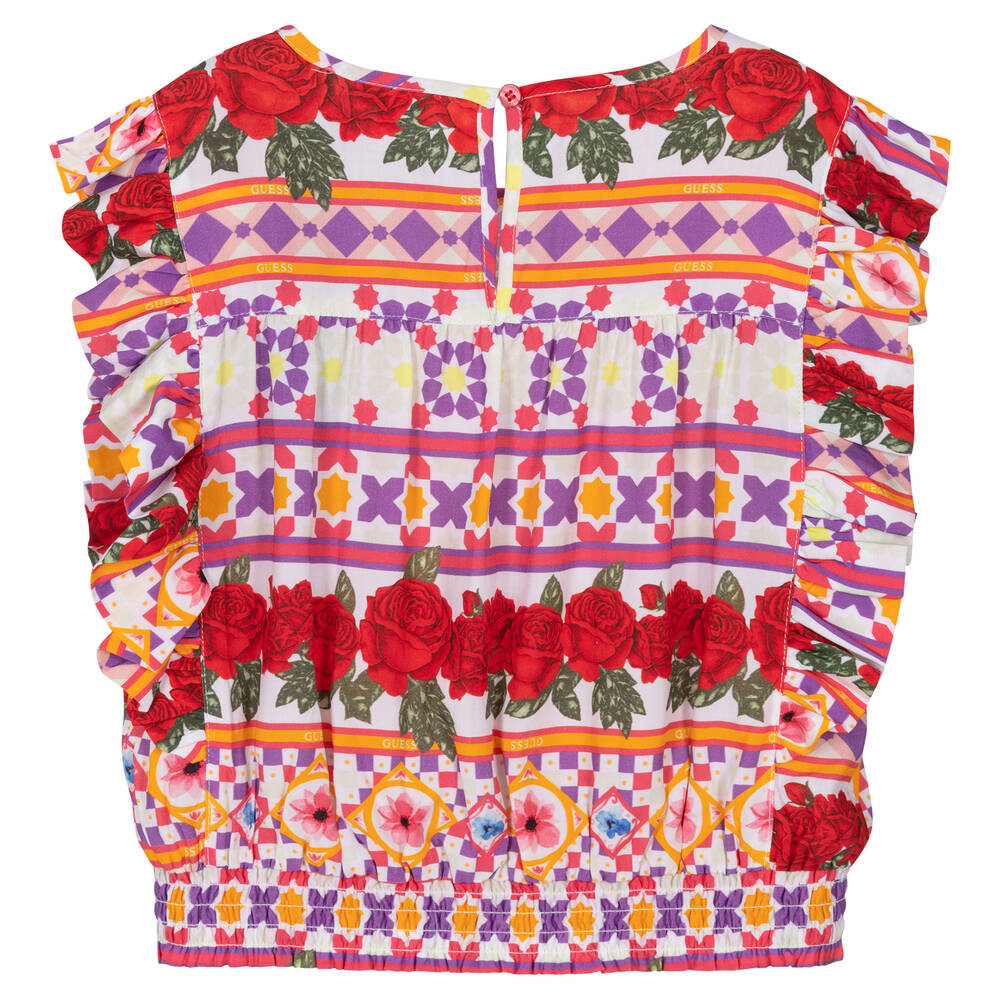 Guess Teen Girls Pink Cropped Blouse Childrensalon Outlet