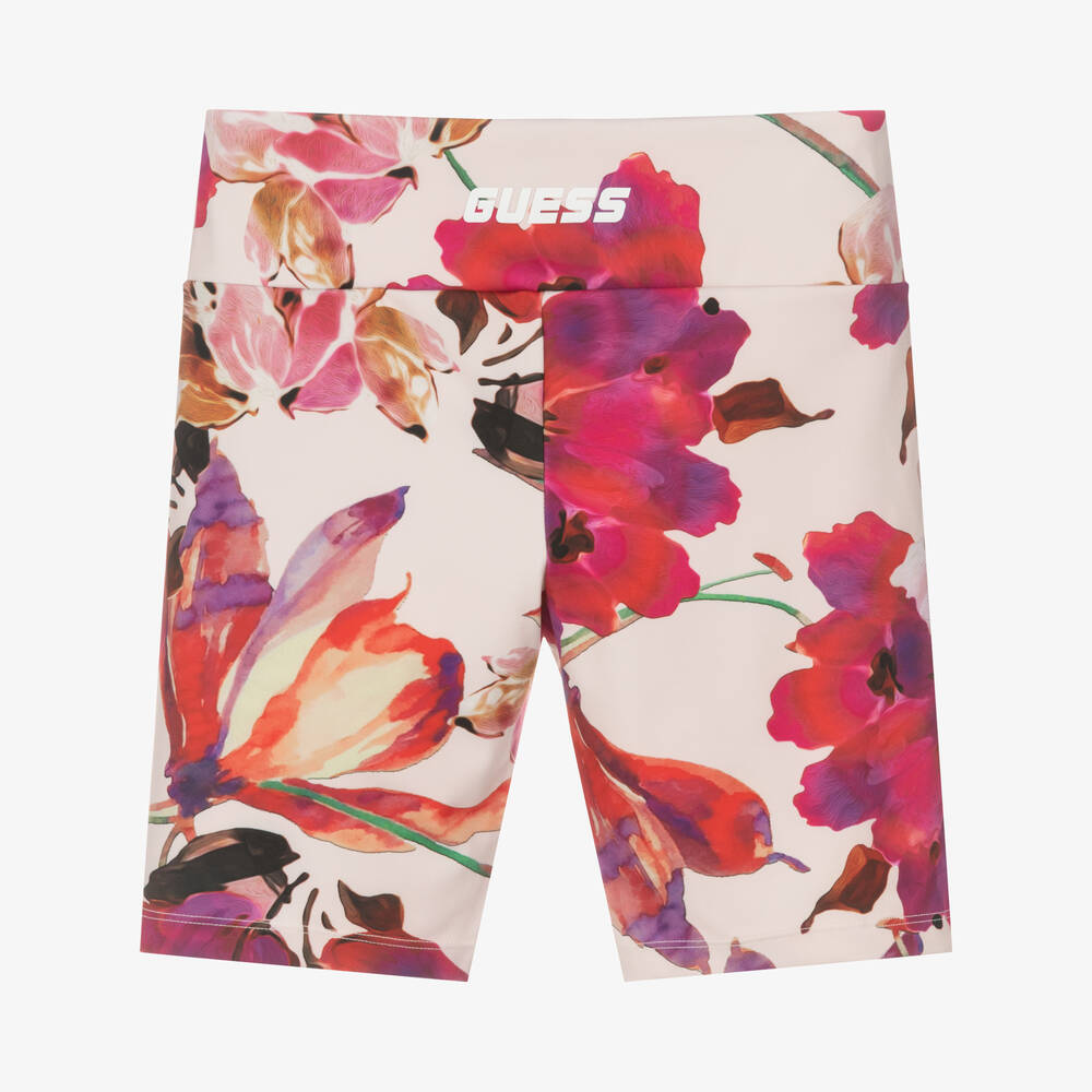 Guess-Teen Girls Pink Floral Cycling Shorts | Childrensalon Outlet