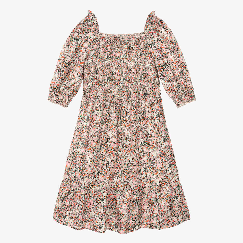 Guess-Teen Girls Pink Floral Print Satin Dress | Childrensalon Outlet