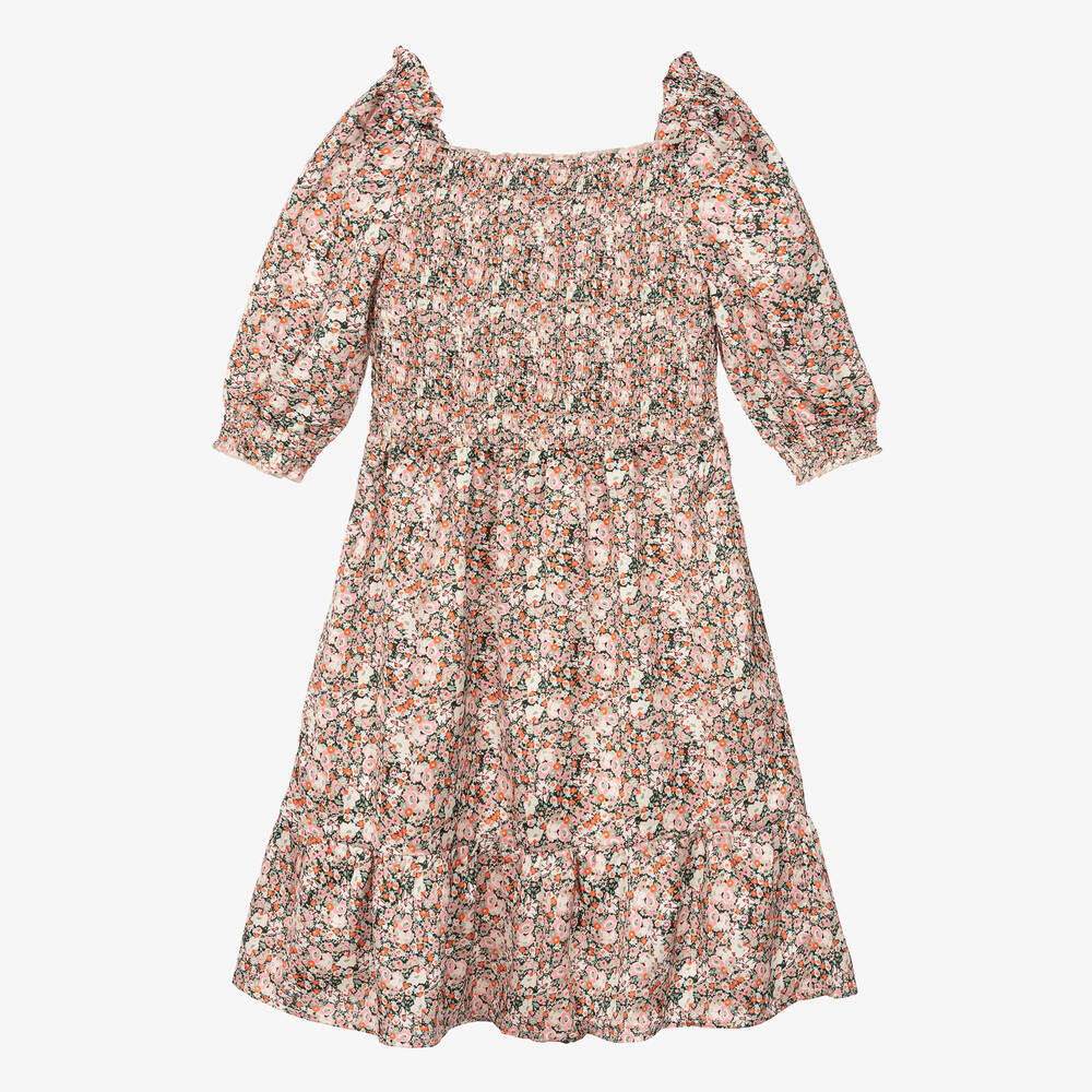 Guess-Розовое атласное платье в цветочек | Childrensalon Outlet