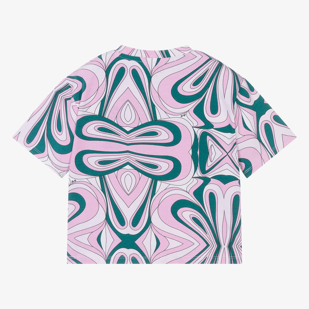 Guess Teen Girls Pink Green Cotton T Shirt