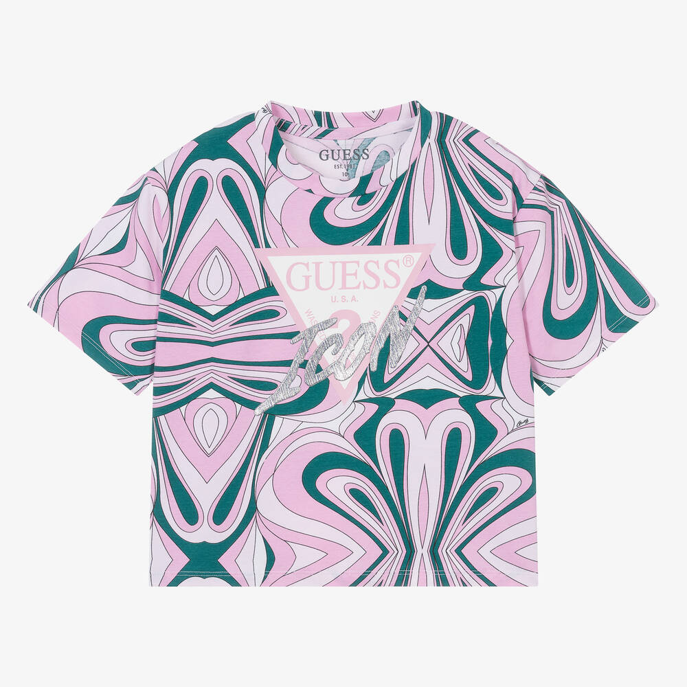 Teen Girls Pink Green Cotton T Shirt