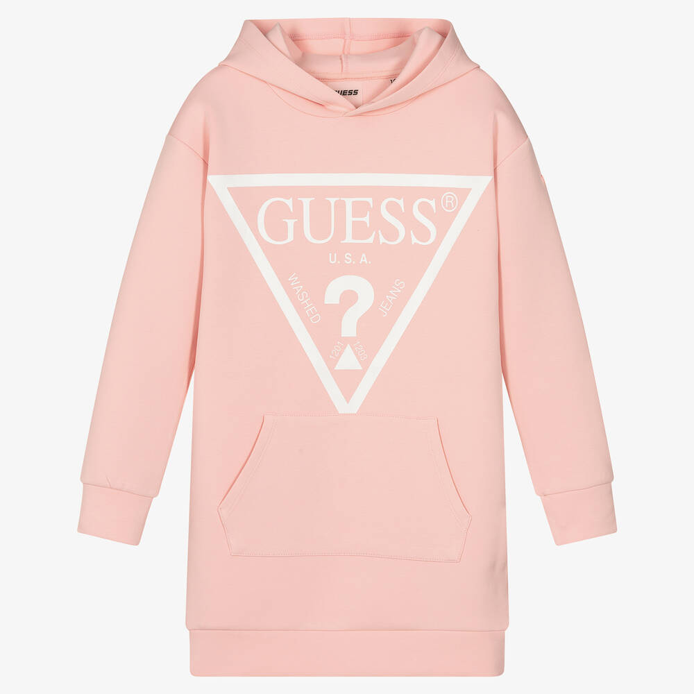 Guess - Rosa Teen Kleid mit Kapuze (M) | Childrensalon