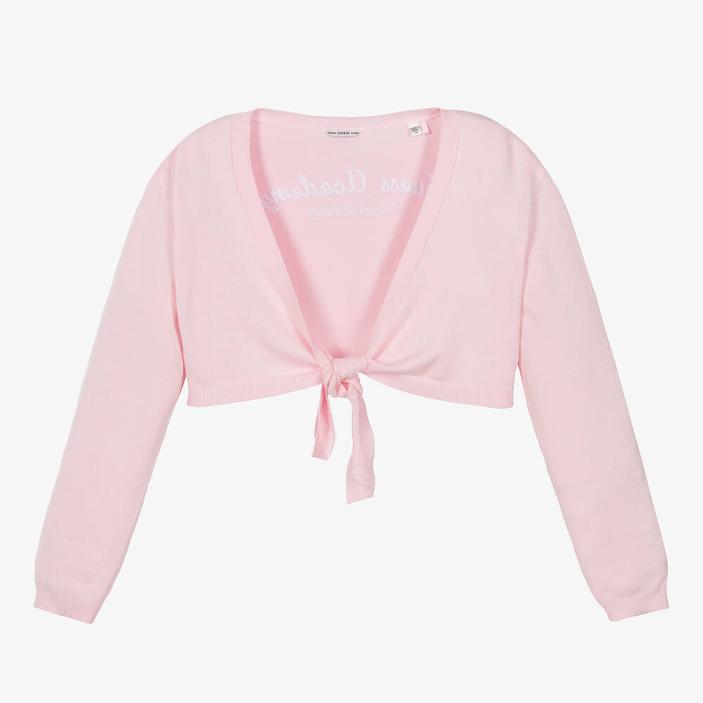 Guess - Teen Girls Pink Knitted Viscose Cardigan | Childrensalon