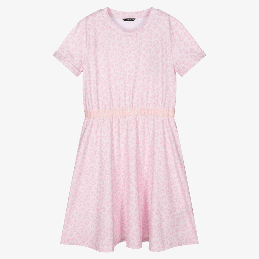 Guess - Розовое платье с леопардовым принтом для девочек-подростков | Childrensalon