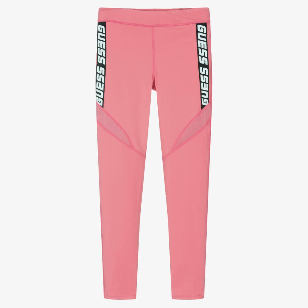 Guess-Teen Girls Pink Logo Leggings | Childrensalon Outlet