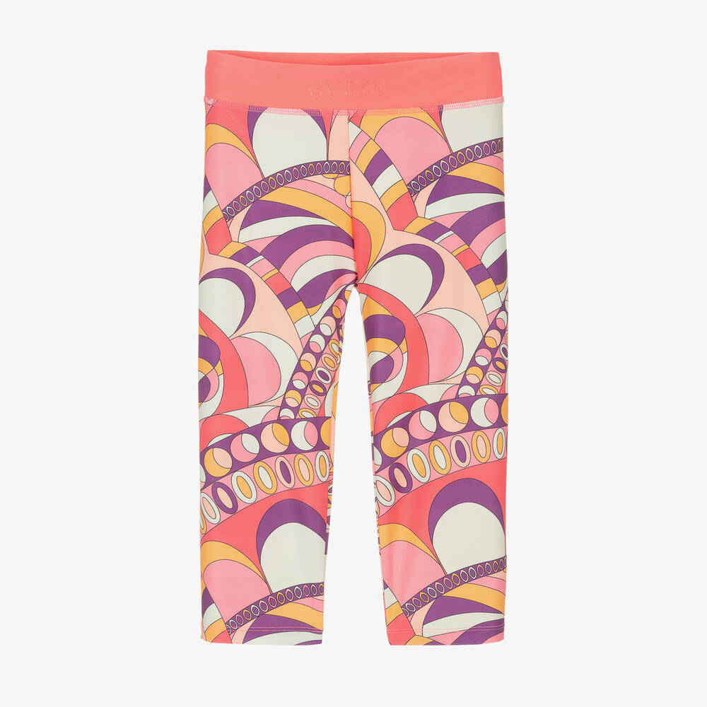 Guess - Teen Girls Pink & Purple Cropped Leggings | Childrensalon