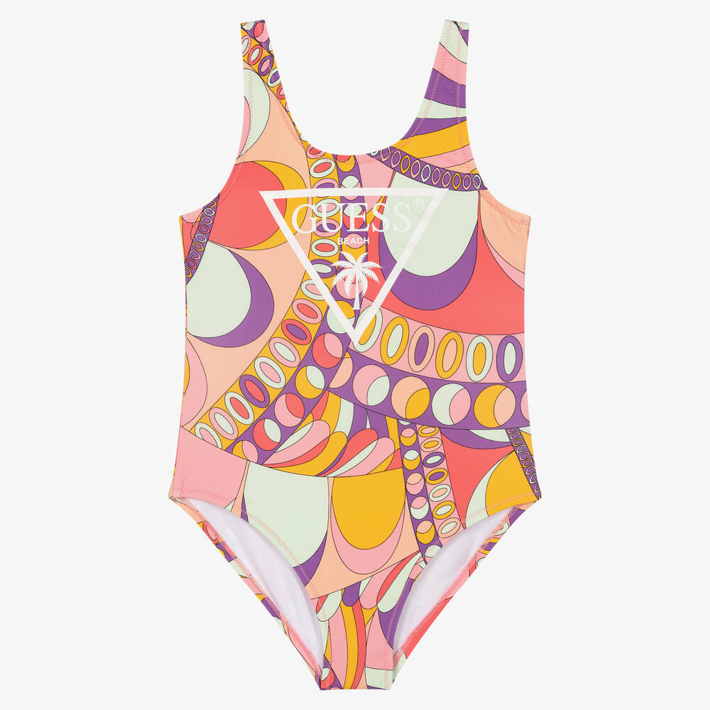 Guess - Teen Girls Pink & Purple Logo Swimsuit | Childrensalon