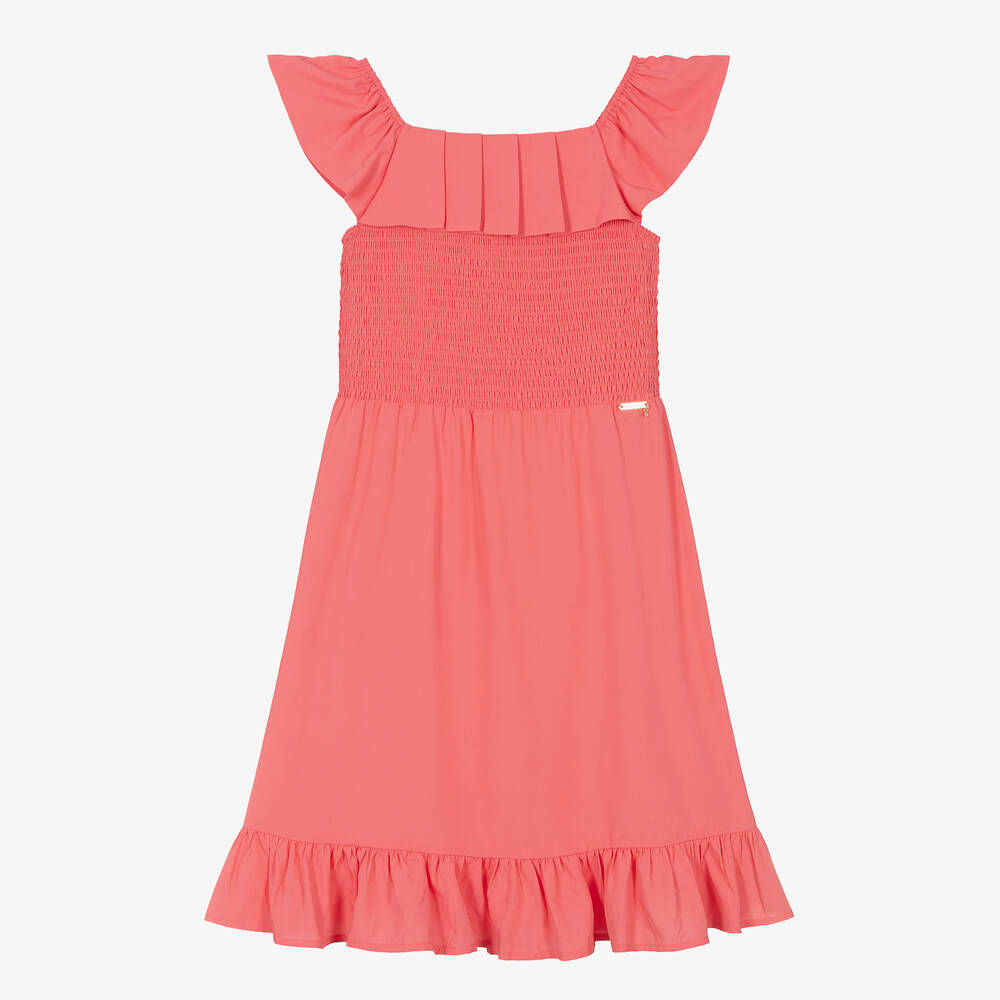 Guess - Розовое платье с рюшами | Childrensalon