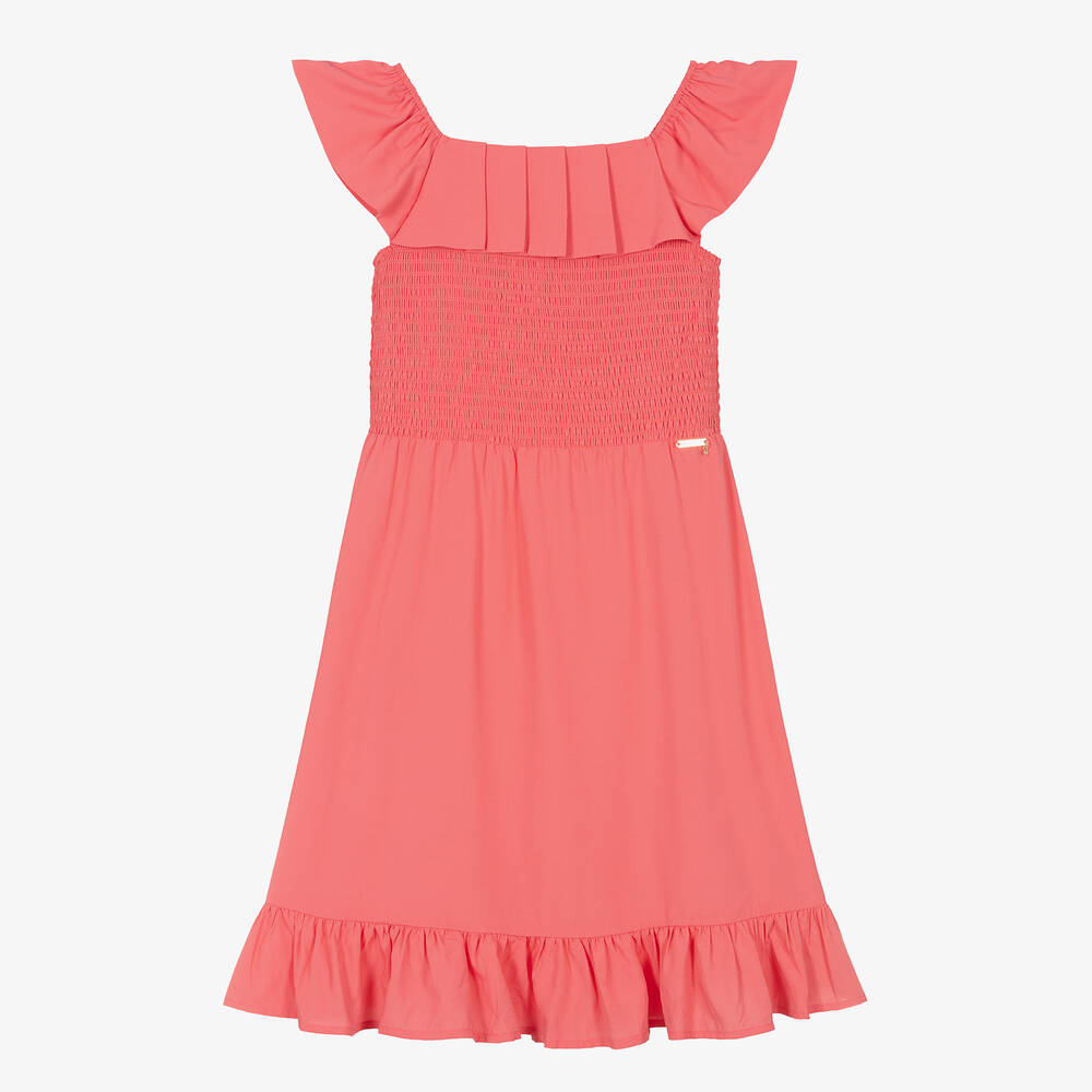 Guess - Robe rose à volants ado fille | Childrensalon