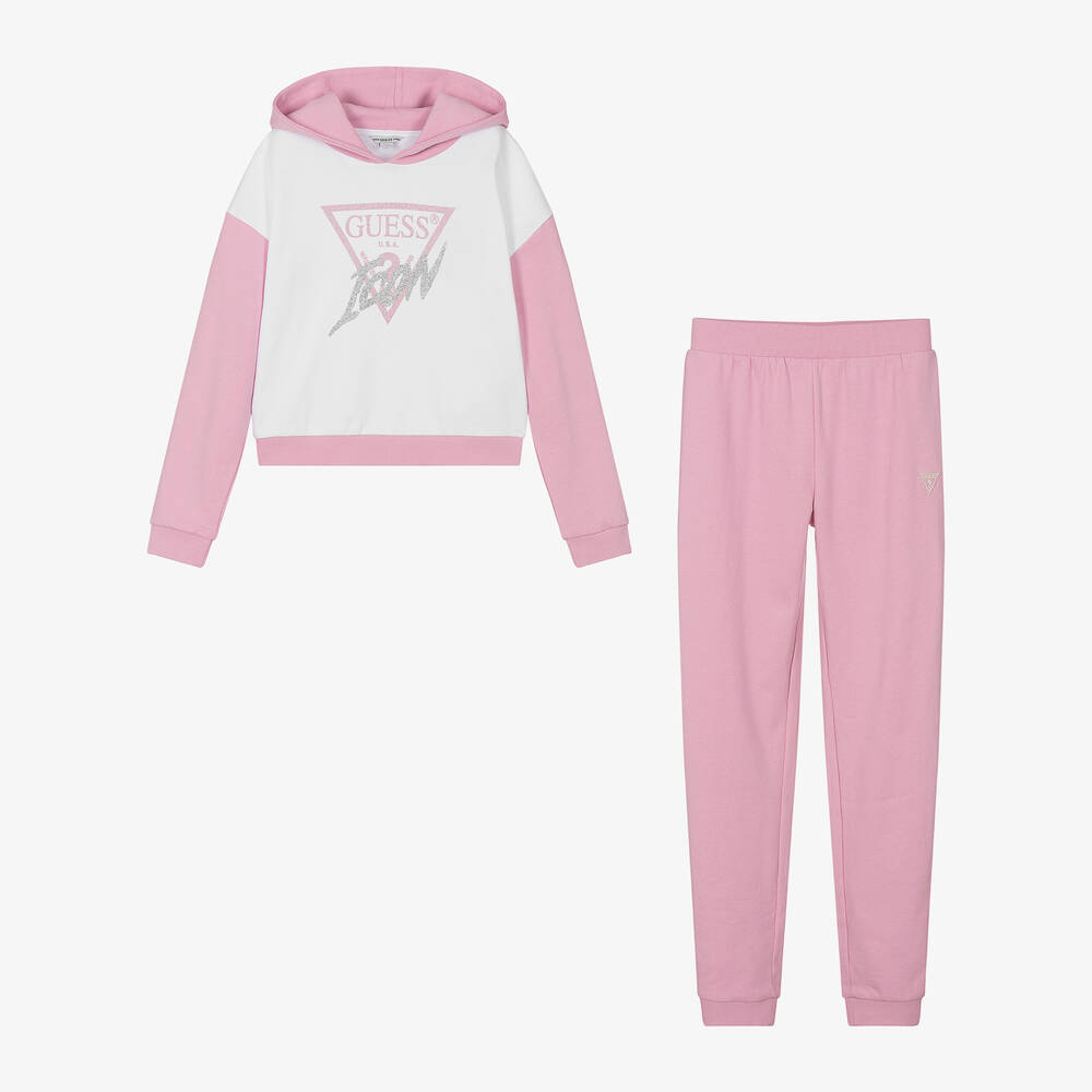 Survetement rose et blanc en coton