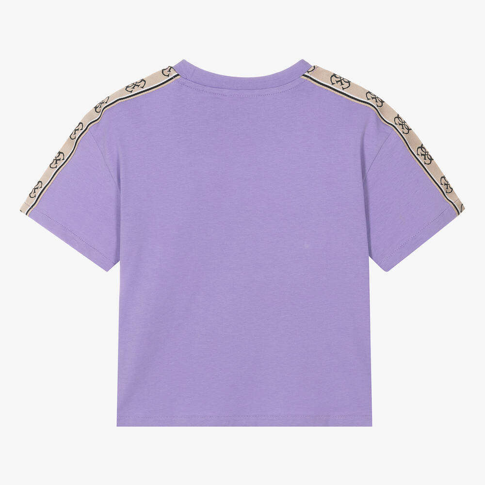 Guess-Teen Girls Purple Cotton T-Shirt | Childrensalon Outlet