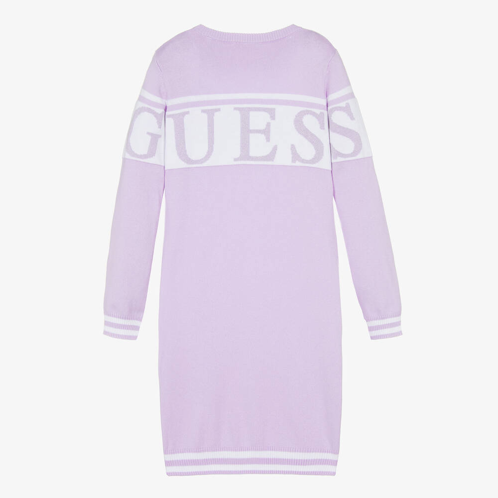 Guess-Teen Girls Purple Knitted Dress | Childrensalon Outlet
