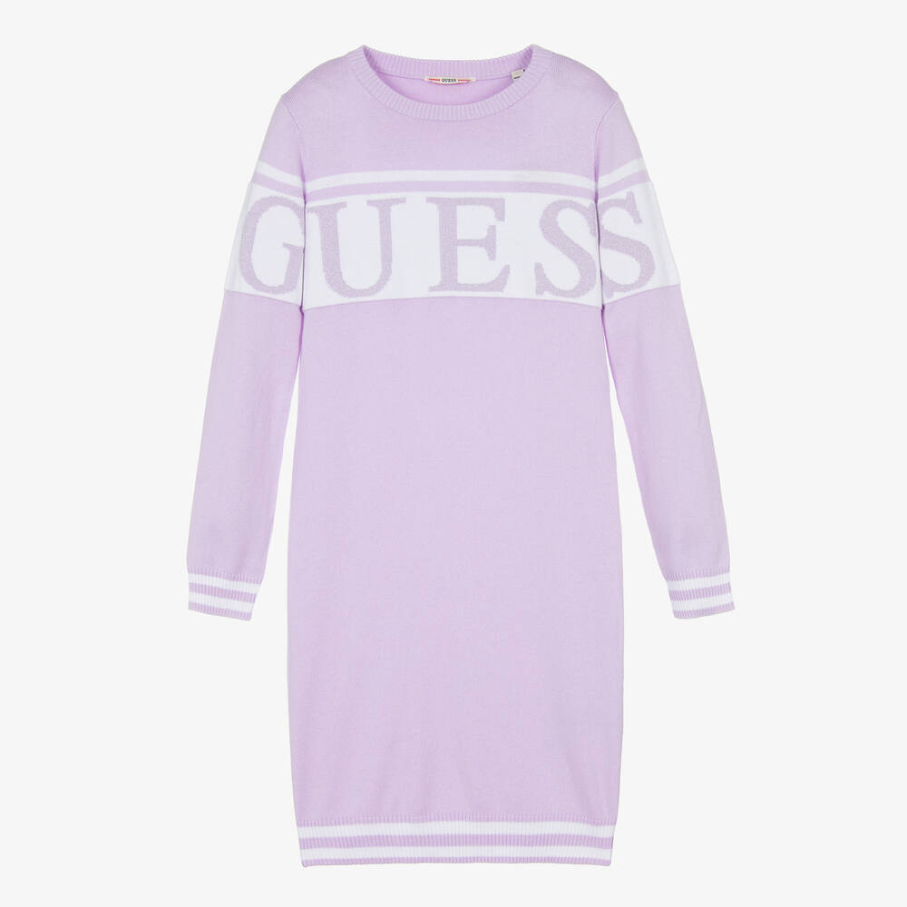 Guess - Robe violette en maille pour ado fille | Childrensalon