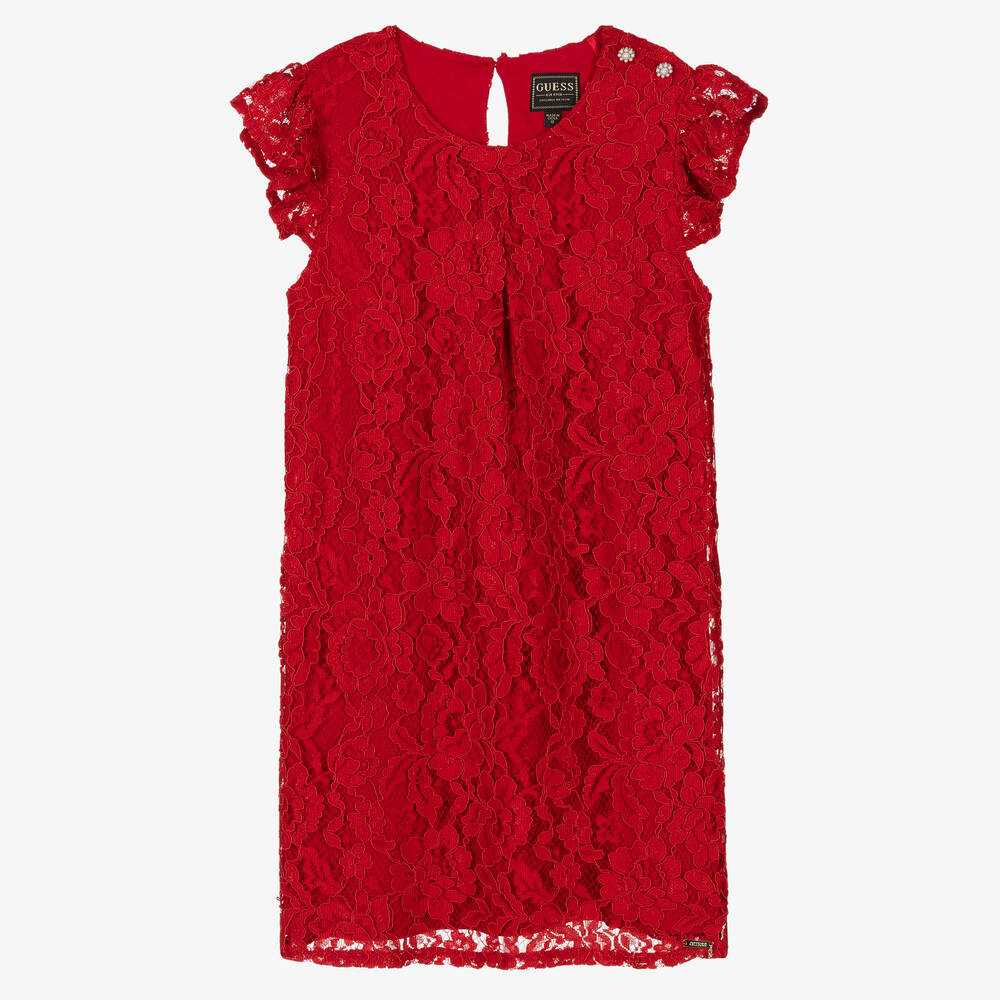 Robe guess dentelle rouge clearance
