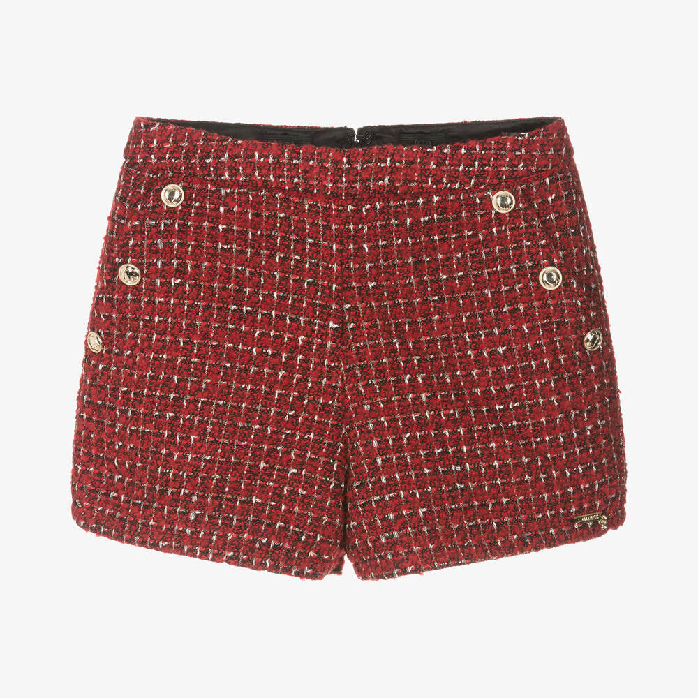 Guess - Short rouge en tweed ado fille | Childrensalon