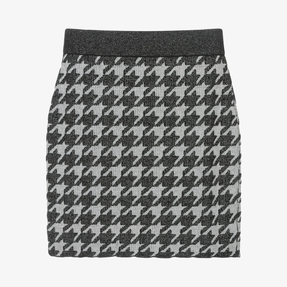 Guess-Трикотажная юбка в гусиную лапку с блестками | Childrensalon Outlet