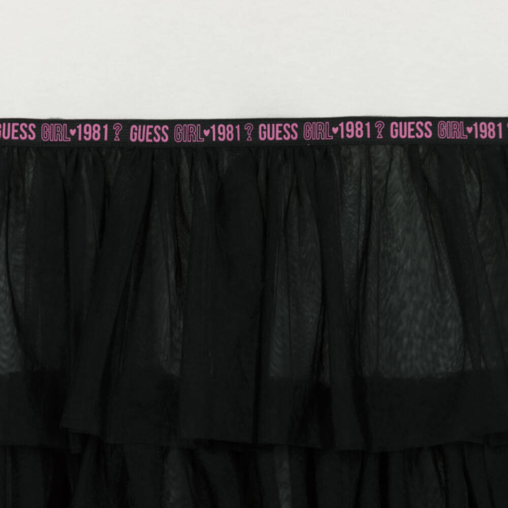 Guess-Teen Girls White & Black Cotton Dress | Childrensalon Outlet