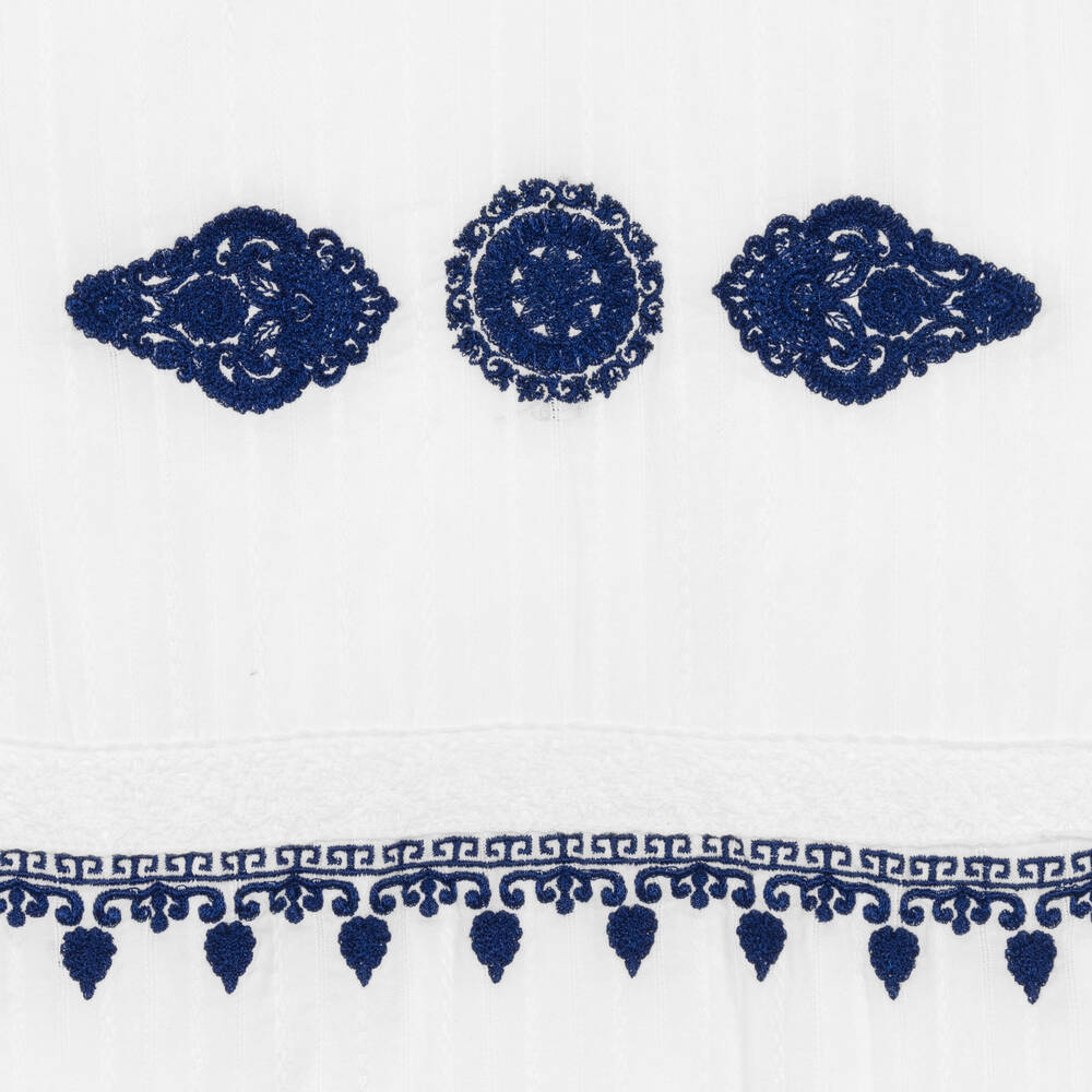 Guess-فستان تينز بناتي قطن لون أبيض وكحلي | Childrensalon Outlet