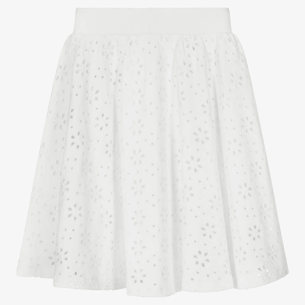 Guess - Белая юбка с вышивкой английской гладью | Childrensalon