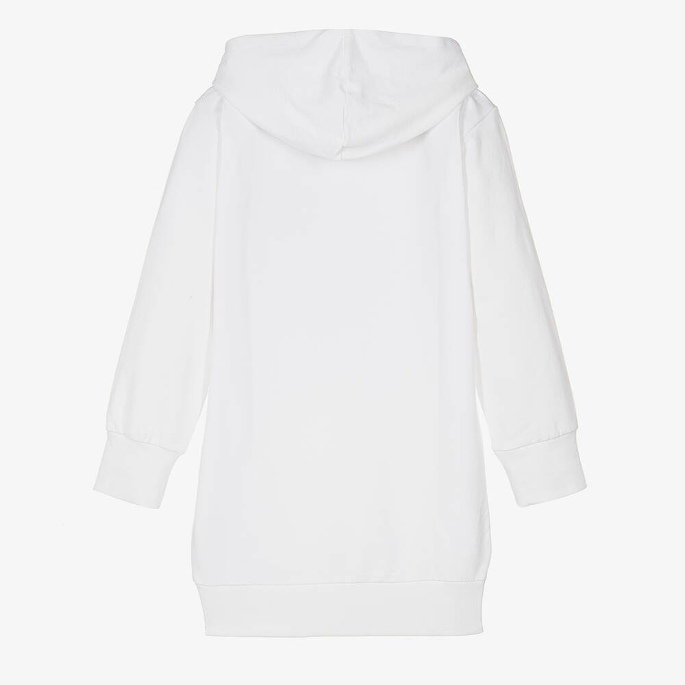 Guess-Белое хлопковое платье-худи | Childrensalon Outlet