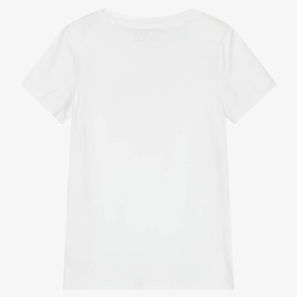 Guess-Белая футболка для девочек-подростков | Childrensalon Outlet