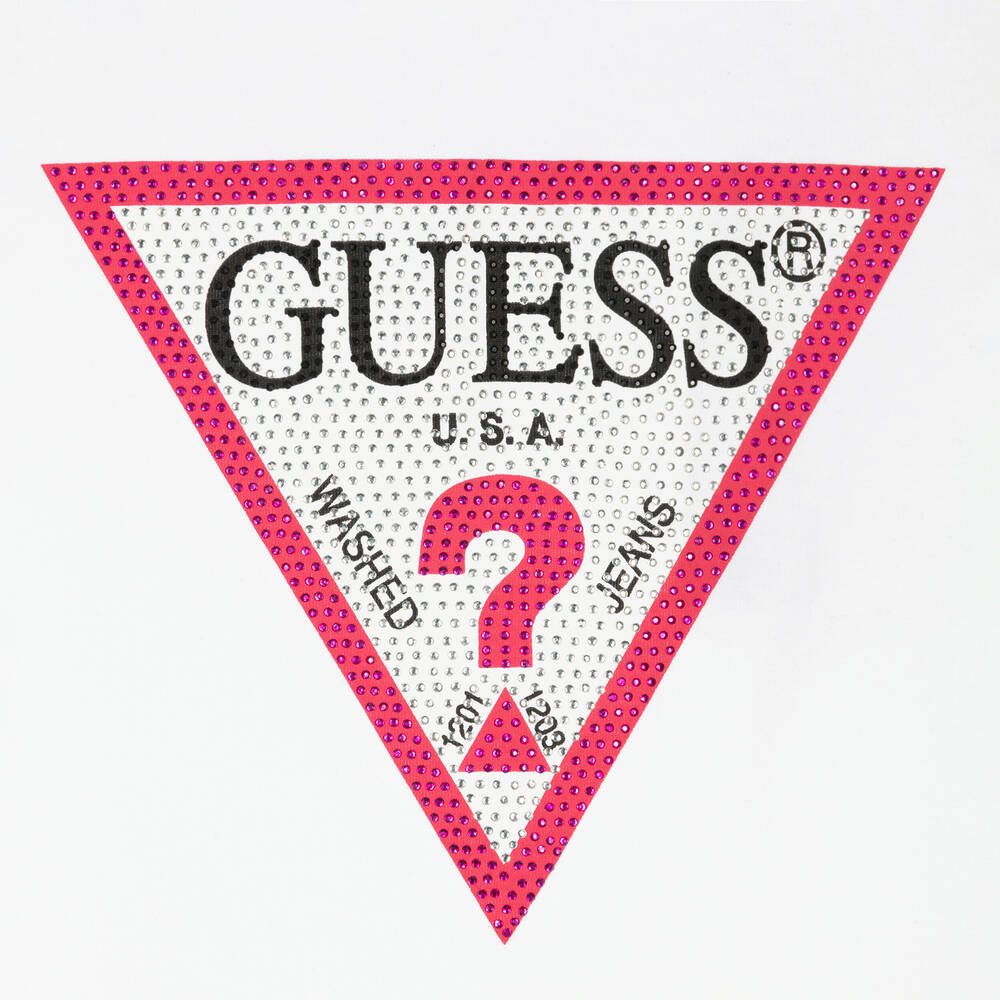 Guess-Белая футболка для девочек-подростков | Childrensalon Outlet
