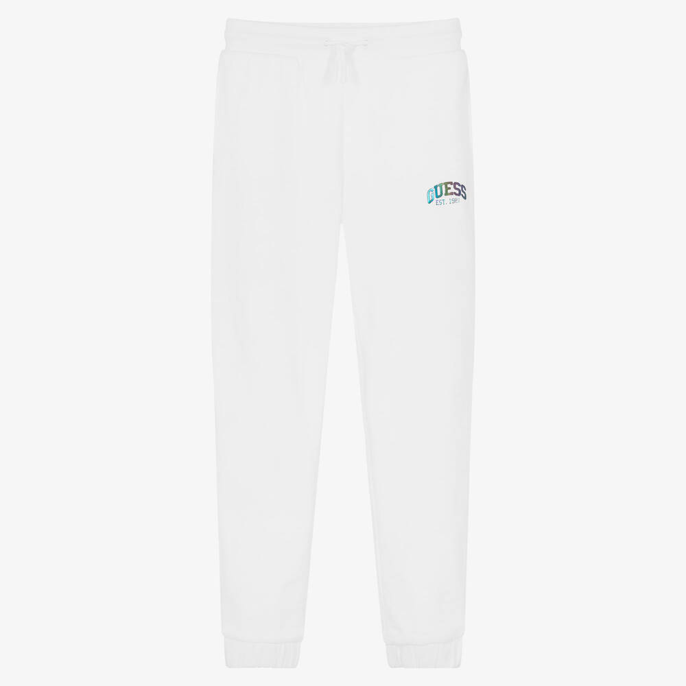 Guess - Teen Girls White Metallic Logo Joggers | Childrensalon