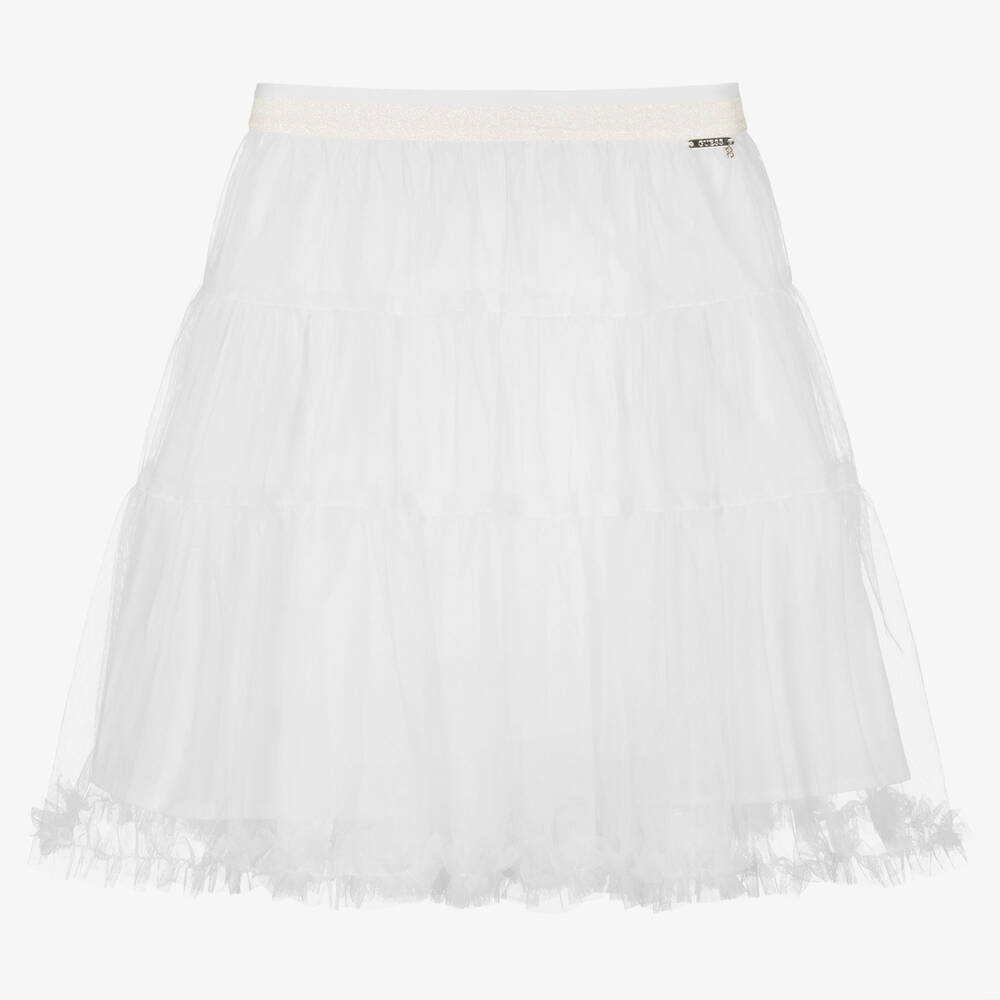 Guess-تنورة تينز بناتي تول لون أبيض | Childrensalon Outlet