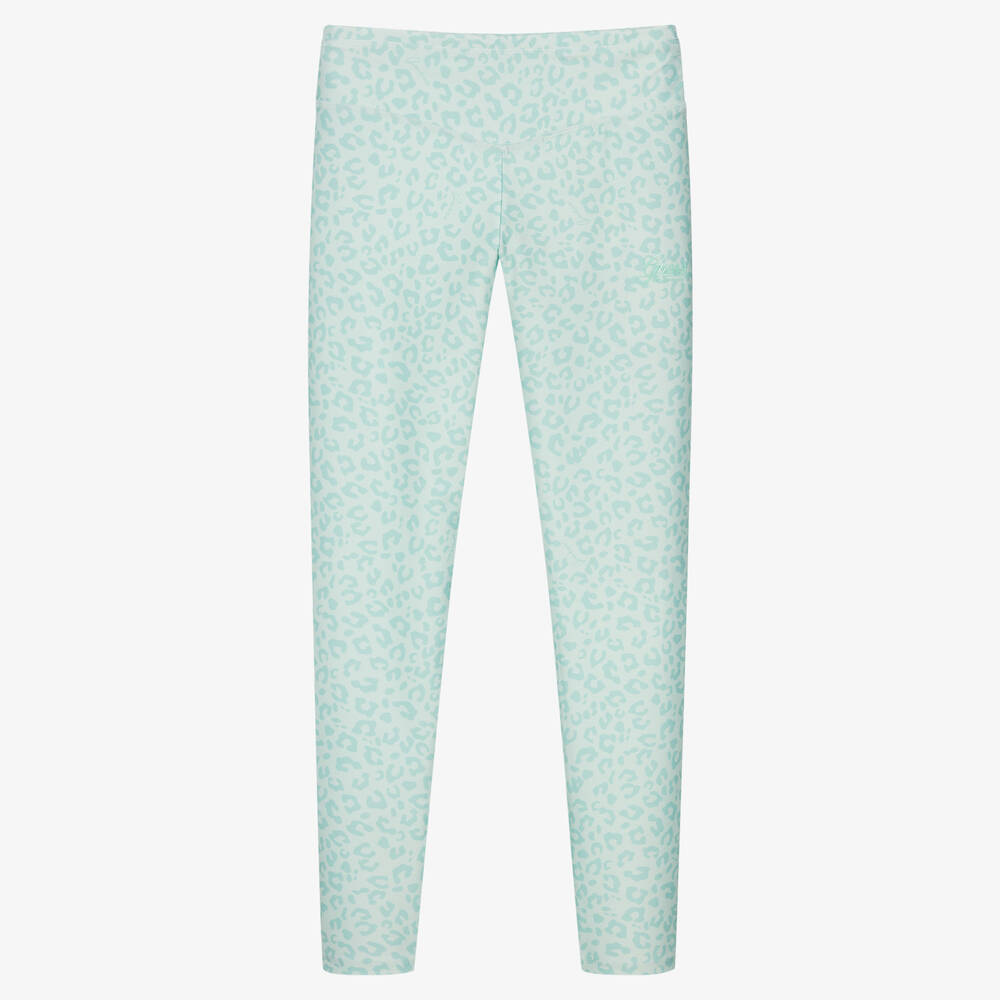 Guess-Teen Green Leopard Leggings | Childrensalon Outlet