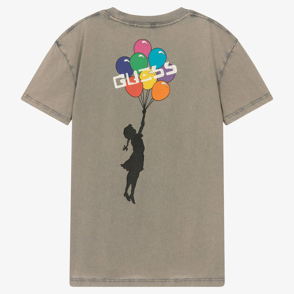 トップス PRIINT T-SHIRT Guess - Teen Grey Balloon Print Ss T-shirt | Childrensalon